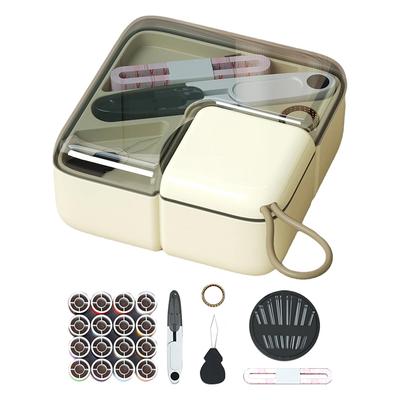 A25F-Sewing Kit Storage Box With 16 Spools Needle& Thread Organizer, Comprehensive Tools For Home, Travel For Beginners