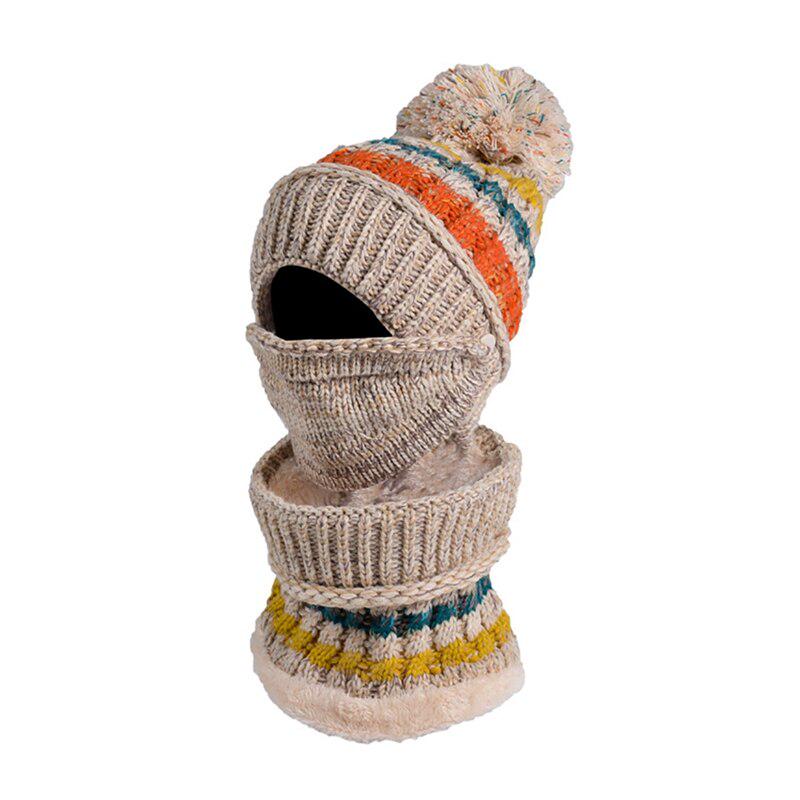 Beanie Hat Scarf Face Mask Set Thick 
