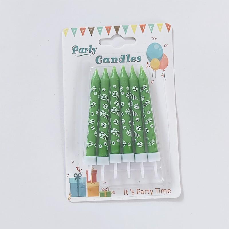 Green Soccer Football Number Candles 0-9 Diy Birthday Cake Toppers Celebration Party Cake Decorations For Kids Soccer Fans