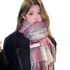 New Angola red plaid scarf women's winter Korean version versatile high-end atmosphere shawl warm scarf