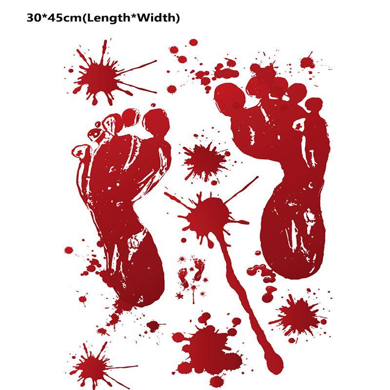Scary Halloween Bloody Hand Foot Print Stickers For Realistic Zombie Party Decor