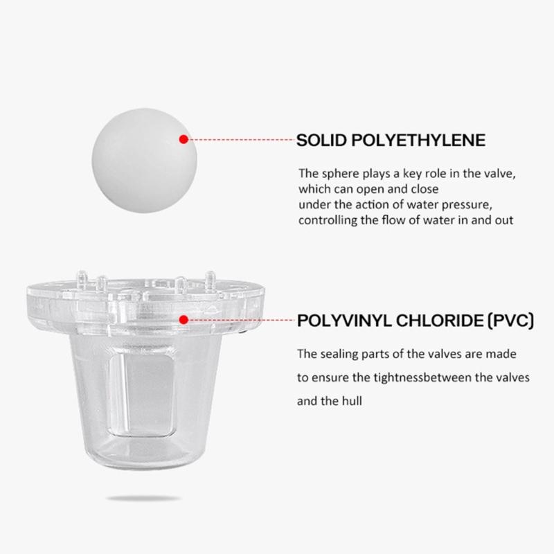 Replacement Kit Bailing Scuppers Boat Self Bailing Ball Scupper Valves Marine Valves Ball Drain Plug Easy Installation
