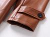 Men's Plus Size High-End PU Leather Knit Trench Coat - Korean Style, Loose, Casual, Spring/Autumn.