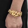 Men's 22mm Cuban Link Bracelet Hip Hop Heavy Brass Miami Cuban Link Chain Chunky Bracelet Jewelry for Boy Gift Drop Shipping