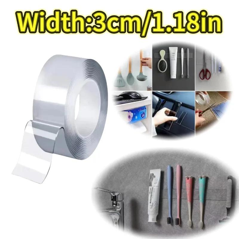 Nano Double Sided Adhesive Tape Strong High Viscosity Transparent Thicken Waterproof and Traceless Acrylic Tape Household Items