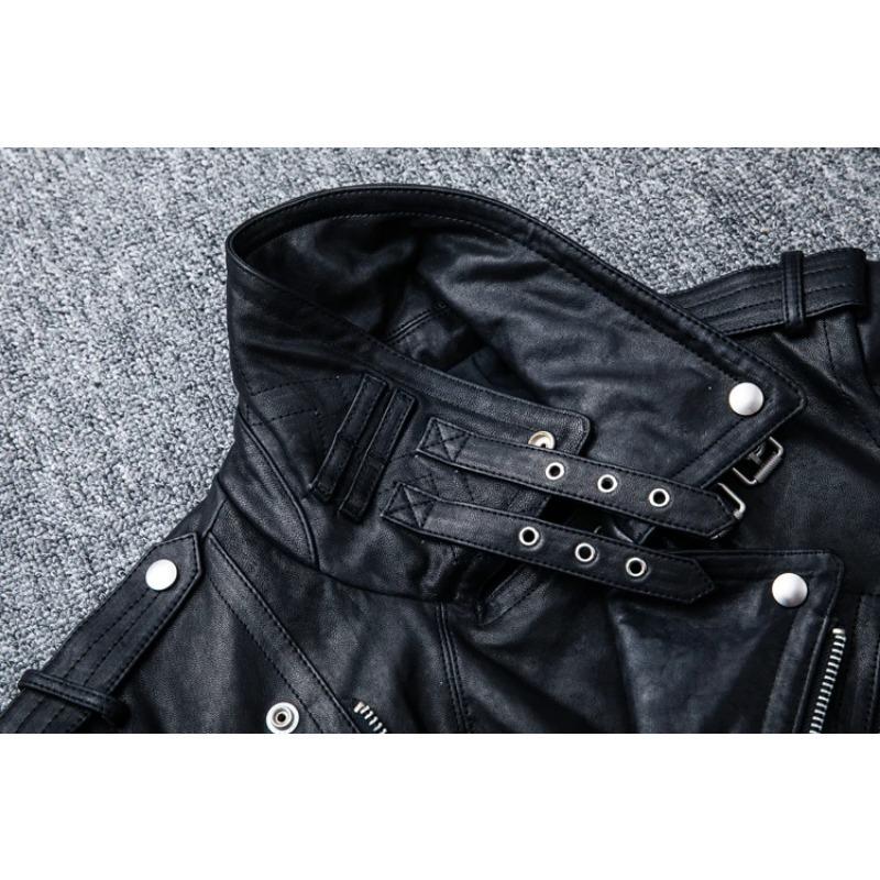 Chinese Size Soft Thick Sheepskin Genuine Leather Jacket Men Motocycle Biker Jackets Men Leather Jacket Riding Coat Winter Clothes Autumn