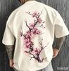 Harajuku Painting Cherry Blossoms 3D Print Breatha Quickdry Men's Women's Same T-shirt Outdoor Leisure Y2K Parent-child Clothing