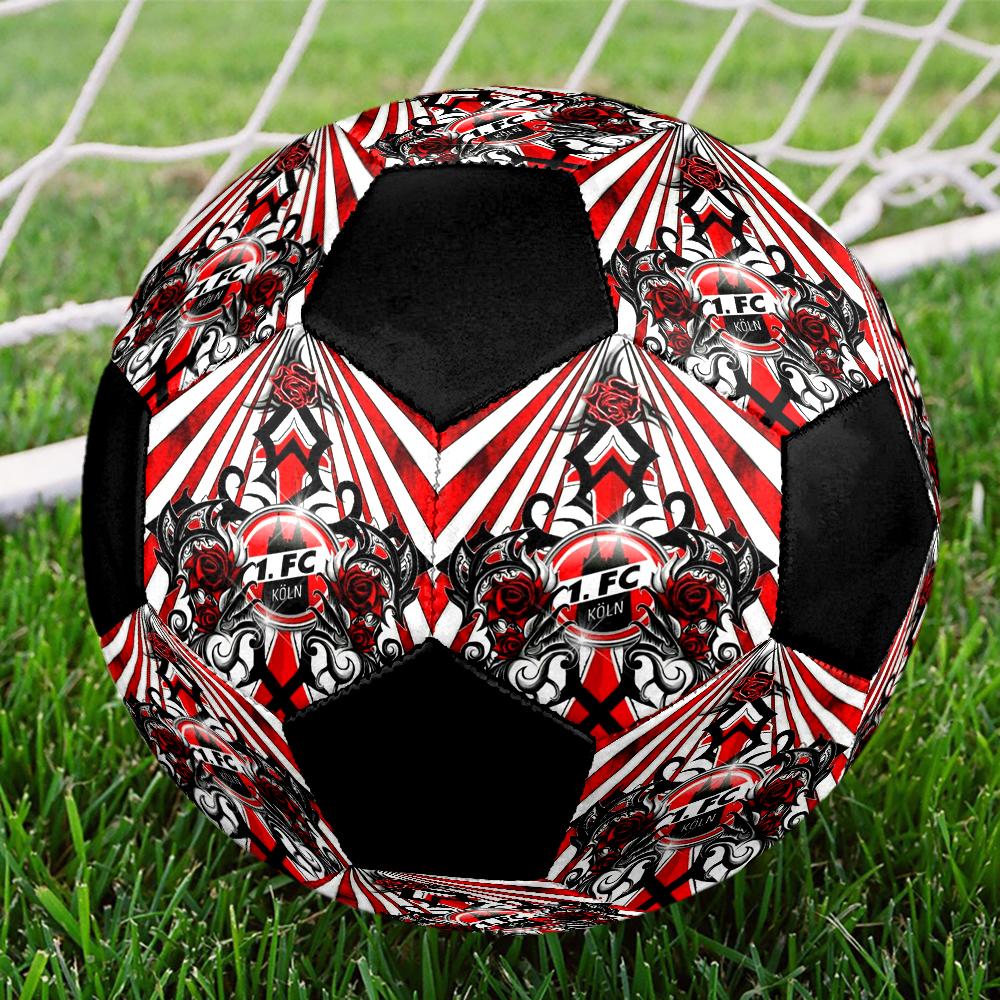 Pallone da Calcetto Indoor FC KÖLN Colorato Cucito a Macchina PVC Misura 5 Pronto per Allenamento di Squadra e Competizione Durevole Rimbalzo Elevato Fantastico Regalo Sportivo