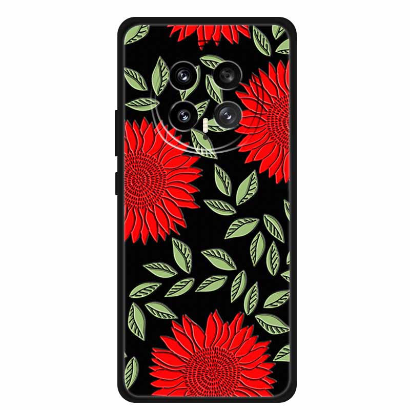3D Emboss Case For Honor Magic 8 5G Phone Case 8 Pro Flowers Silicone Soft Coque Funda For Honor Magic8 Pro Back Cover Case Bag