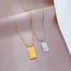 Gold Bricks Get Rich Minimalist Wind Stove Real Gold Necklace Female Collarbone Chain Accessories