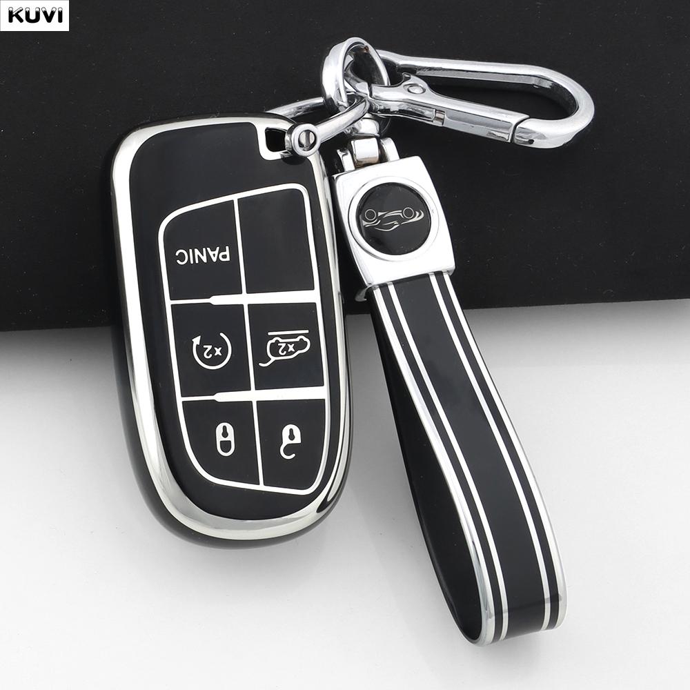 Fashion Tpu Car Key Case Cover For Jeep Renegade Frand Cherokee Dodge Journey Charger Chrysler 200 300 300 5 Buttons Protector