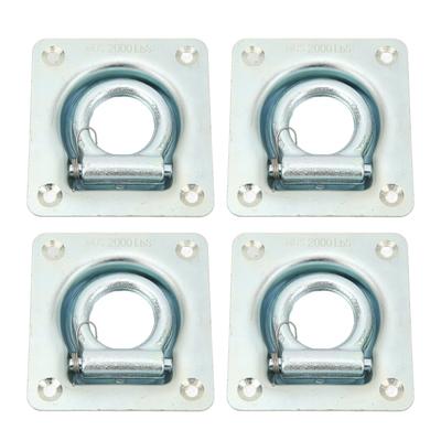 4 Piezas Anillo de Cuerda Empotrado para Remolque Acero al Carbono Fuerza Máxima de Rotura 2000 lb Amarres para Remolques