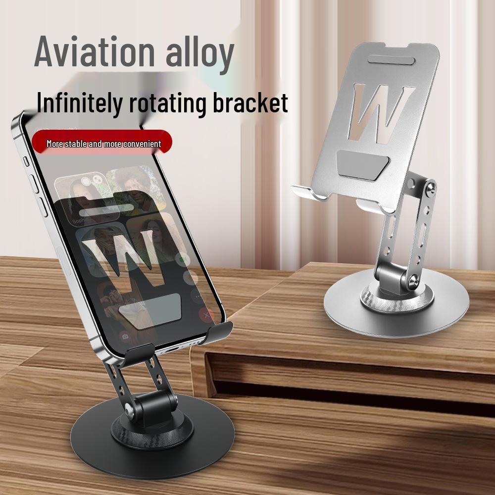 360° Rotating Metal Foldable Desktop Stand for Phone & Tablet