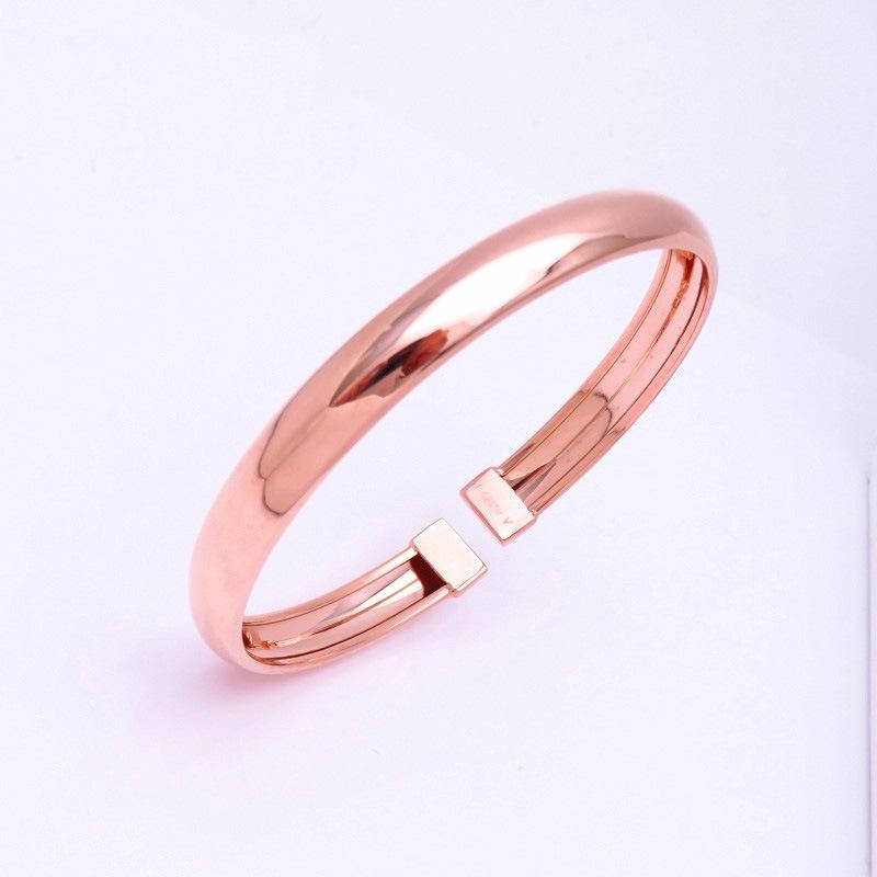 Браслет с покрытием Rose Gold, фиолетовое золото, глянцевый, широкая версия, модный женский открытый браслет