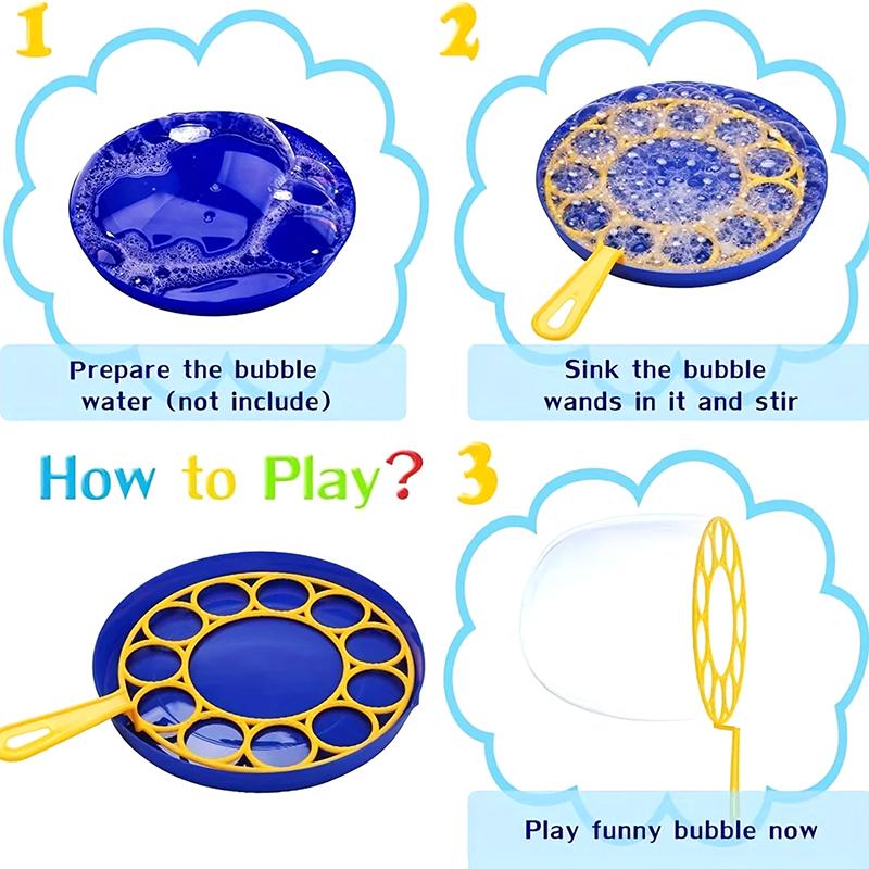 Children Big Bubbles Wand Kit Kids Toys Fancy Bubble Circle Props Parent-Child Interaction Props Outdoor Playtime Toys