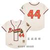 Mens Atlanta Braves Vintage Baseball Jersey 44 Hank Aaron Embroidered Retro MLB Fan Shirt Cotton Blend