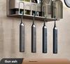 Wall-Mounted Electric Toothbrush & Mouthwash Cup Holder Set - No-Drill Installation 