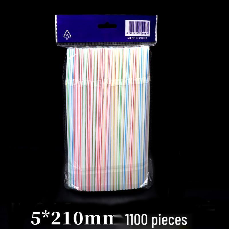 Colored Bendable Plastic Drink Straws, 100 Pieces, Food-Grade PP, Black, Suitable for Soy Milk.