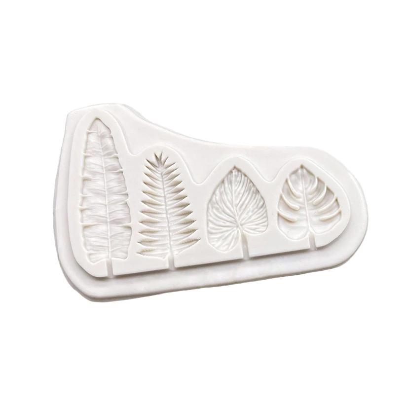 2/4 Pcs 4 Leaves Silicone Sugarcraft Mold Resin Tools Cupcake Fondant Cake Decorating Tools.