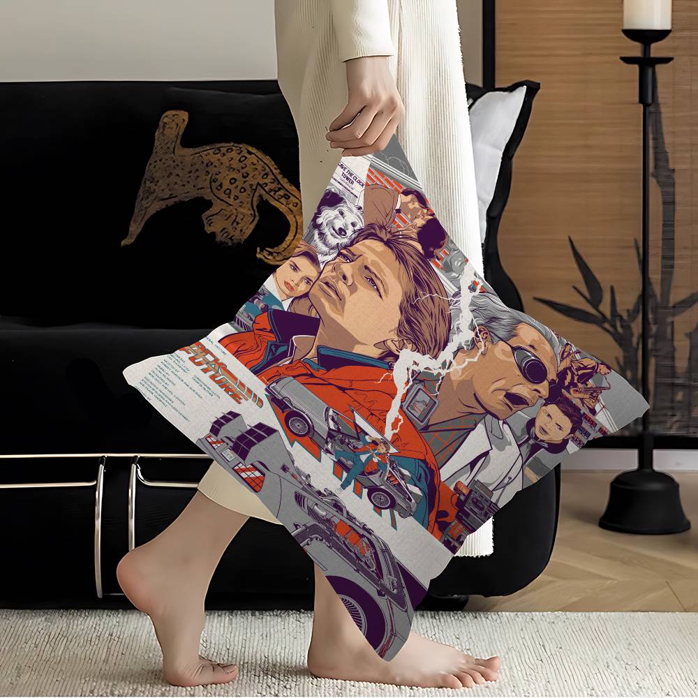 Movie Back To The Future Trilogy Cushion Cover Pillow Cover Decor Pillowcase Printed Cushion Case for Couch