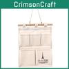 Zakka Style Cotton Linen Hanging Storage Bag For Books Magazines And Stationery