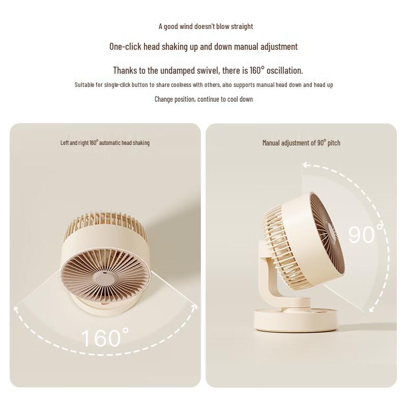 KONKA USB Rechargeable Oscillating Desk Fan with Aroma CN plug (adapter included)