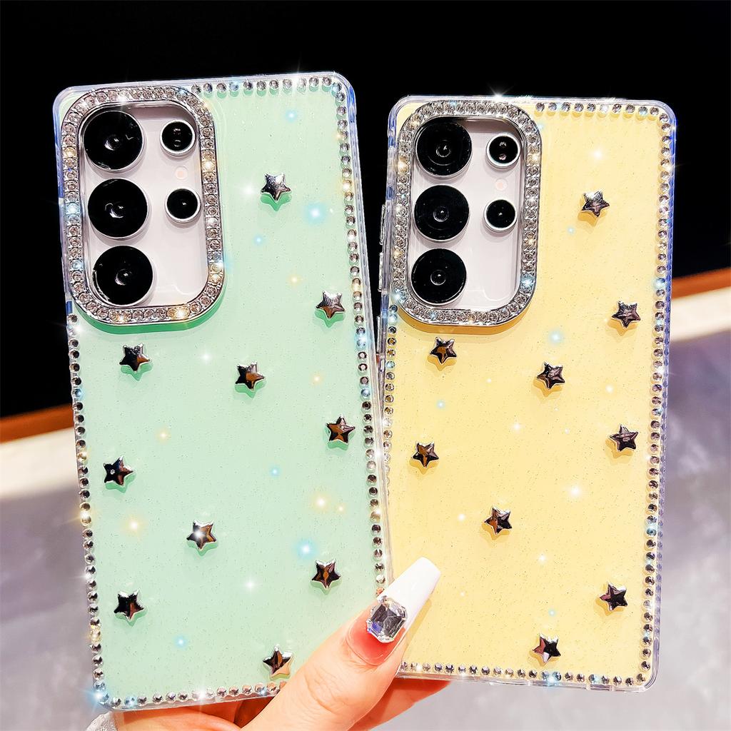 Handmade Sparkly Diamond Star IMD Phone Case, Compatible with Samsung S23 Ultra/S24/S25 & A07/A15/A16/A17/A26/A35/A36/A55/A56