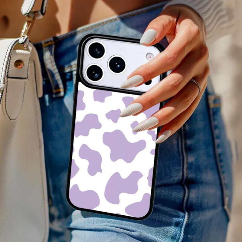 Milk Cow Skin Print Luxury Phone Case For iPhone 17 Air 14 15 13 12 Max Cover For Apple 16e 11 Pro Max Plus Coque