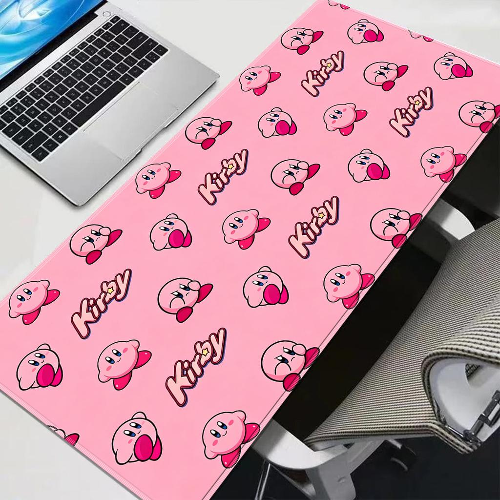 Mauspad Drucken Laptop Erweitertes Schutzpad HD Computerspiel Mauspads Cartoon K-Kirby Zubehör Tastatur XXL Schreibtischunterlage