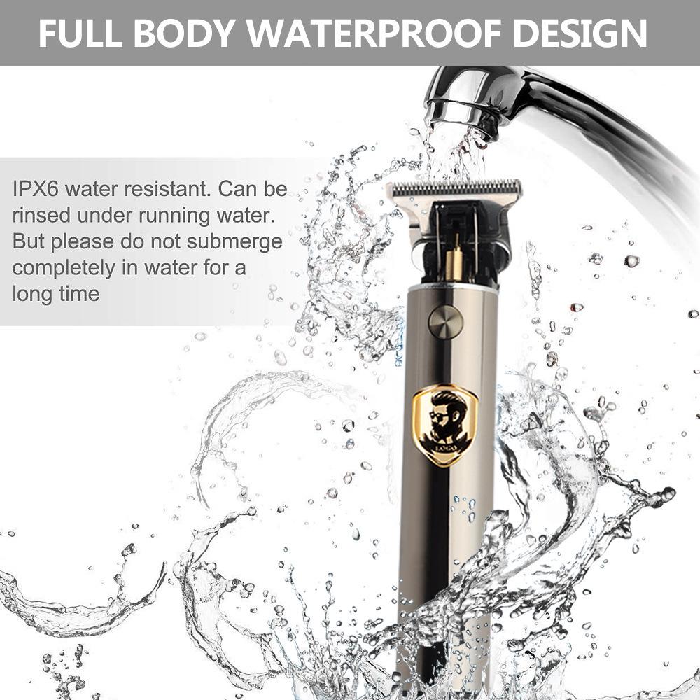 Waterproof T9 Electric Hair Clipper - Full Body Wash, Stylist Carving, Oil Head, Gradient Design