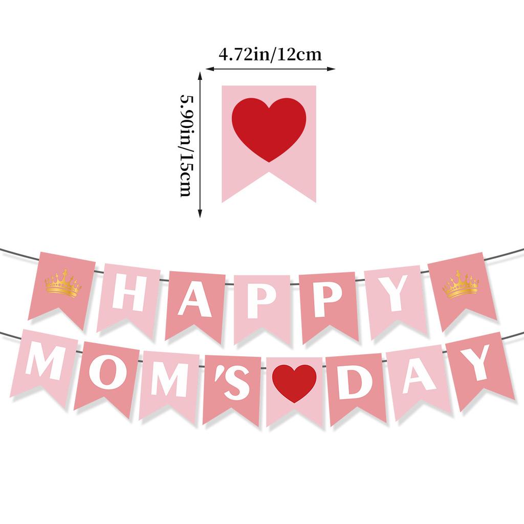Mother'S Day Party Decoration Pull Flag Happy Mom'S Day Happy Mother'S Day Banner Customization