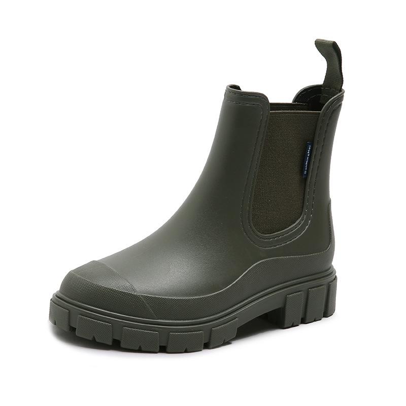 Women's Mid-Calf Chelsea Rain Boots - Waterproof, Non-Slip, Fashionable Rubber Shoes