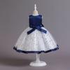 Girls Lace Embroidered Tulle Dress for Weddings Birthday Parties Princess Flower Girl Attire with Bow Details
