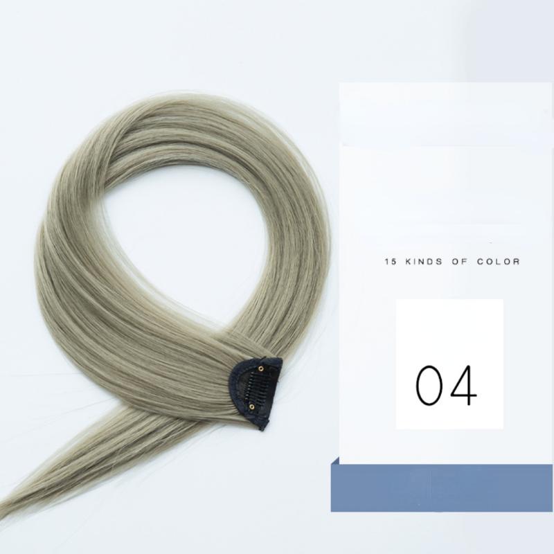 Gradiente invisível sem emenda natural cabelo de uma peça pendurado orelhas tingimento sintético peruca para cor cabelo longo destacando