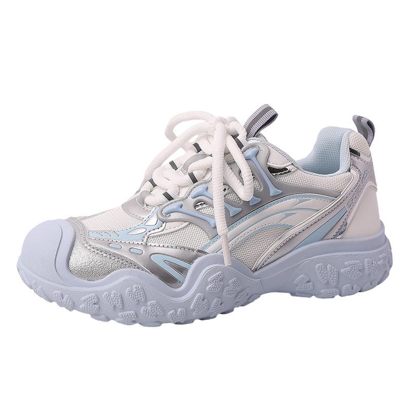 Fashion sports moral training shoes heightening mesh splicing dad shoes autumn and winter versatile platform hiking shoes sports shoes single shoes