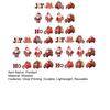Holiday Gift Tags 12/24/36Pcs Christmas Wooden Ornaments, Santa Claus Red Truck Hanging Decorations with Rope, Reusable Seasonal Decor Xmas