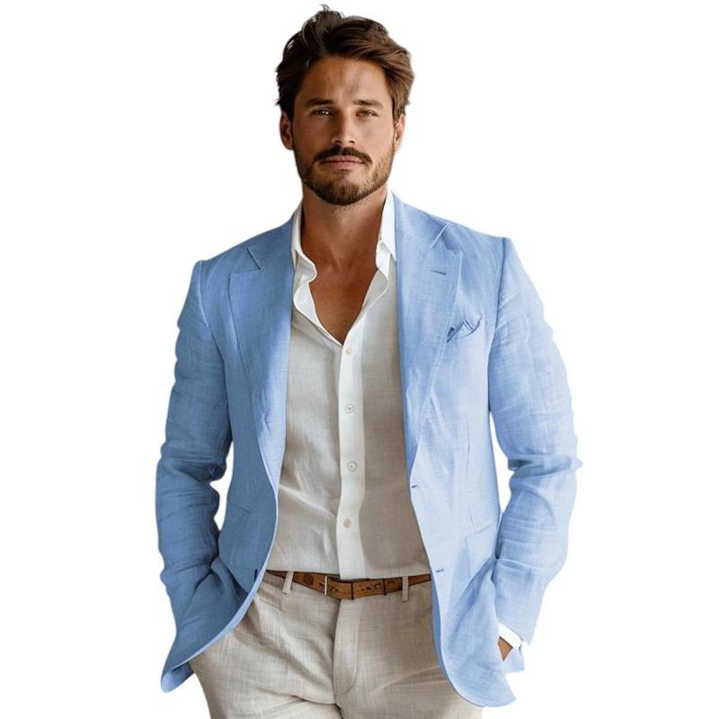 Blazer Uomo Casual Business Stampato Doppiopetto Autunno Taglia Grande