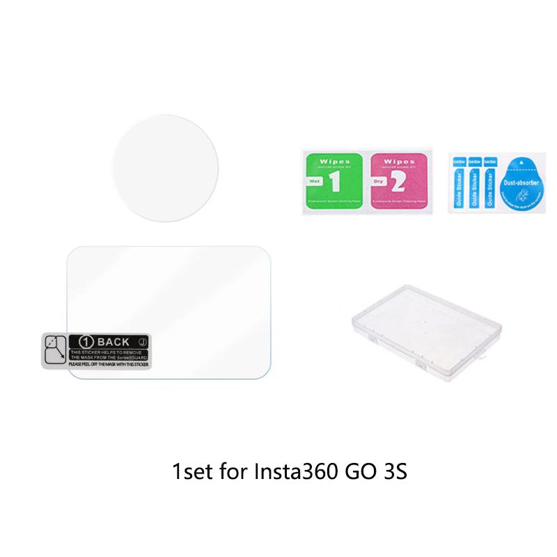 

Защитная пленка для ЖК-дисплея из твердого закаленного стекла + мягкая пленка для линз TPU для камеры Insta360 GO 3S, устойчивая к царапинам пленка с полным покрытием