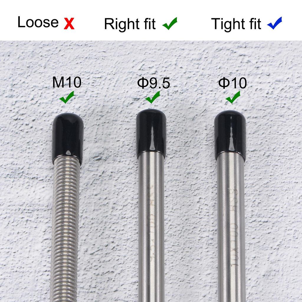 uxcell Screw Protector 0.4 inch (10 mm) Inner Diameter Round End Cap Cover Tube Cap Black Pack of 50