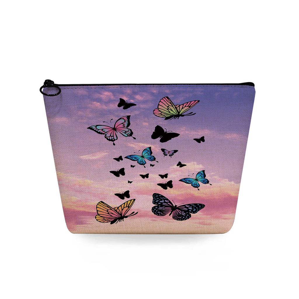 Women Butterfly Print Cosmetic Bag Toiletries Organize Travel Storage Case 6722