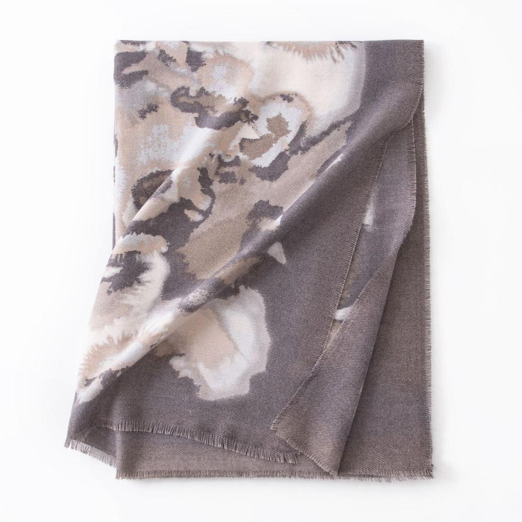 Fashion Printed Scarf for Women Winter New Imitation Cashmere Scarf Warm Neck Scarf Literary Retro Style Shawl