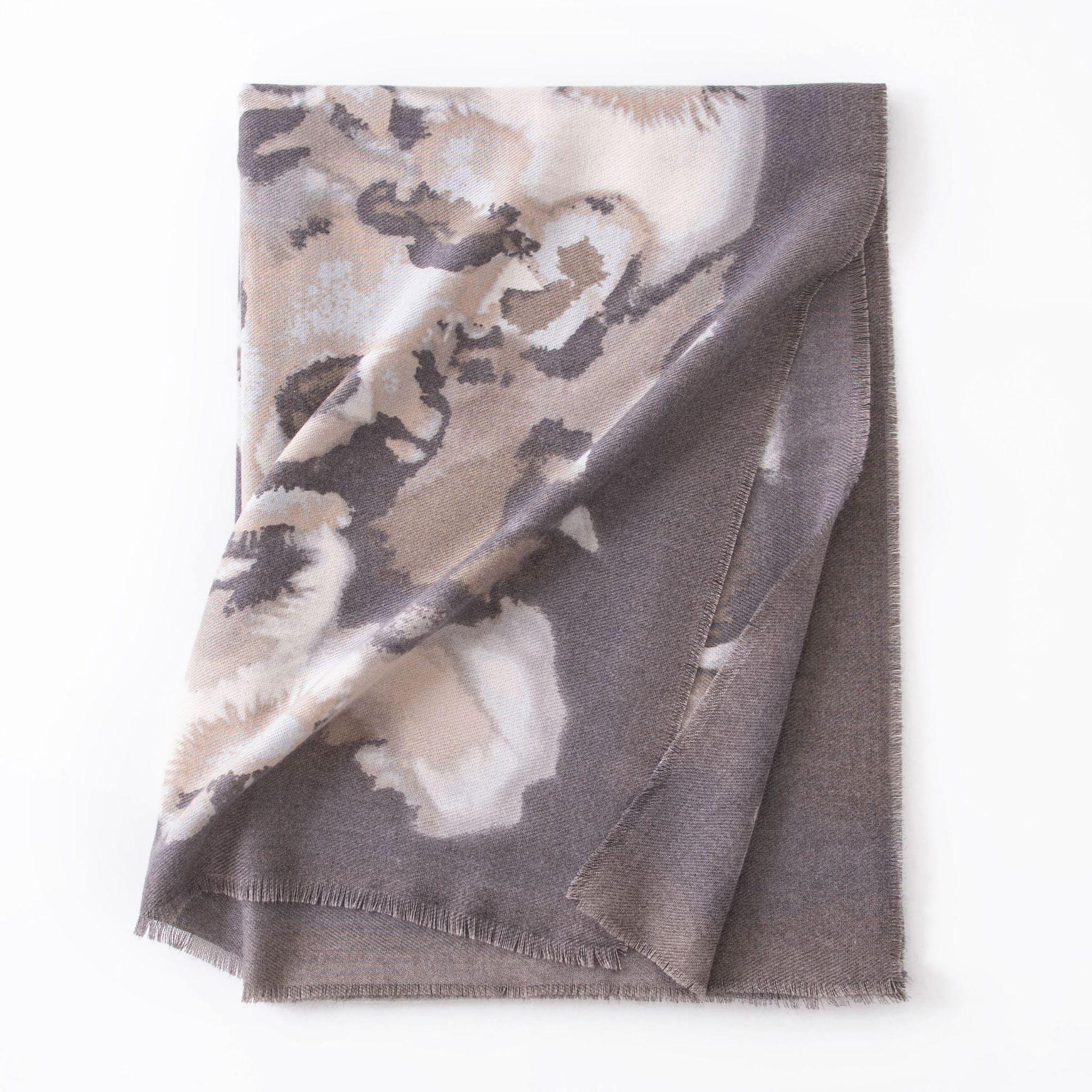

Fashion Printed Scarf for Women Winter New Imitation Cashmere Scarf Warm Neck Scarf Literary Retro Style Shawl 65*190cm