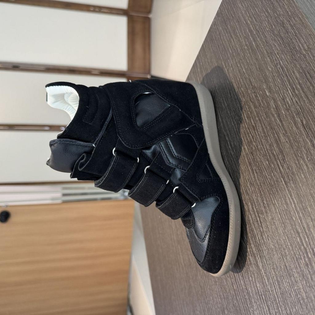 Pantofi Femei cu Velcro Invizibil pentru Creșterea Înălțimii Pantofi Sport Casual cu Toc Pană Potrivire Culori Pantofi Înalți Piele Naturală