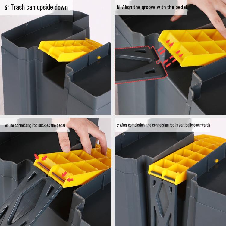 Large Outdoor Commercial Plastic Pedal Trash Can with Lid for Kitchen and Home