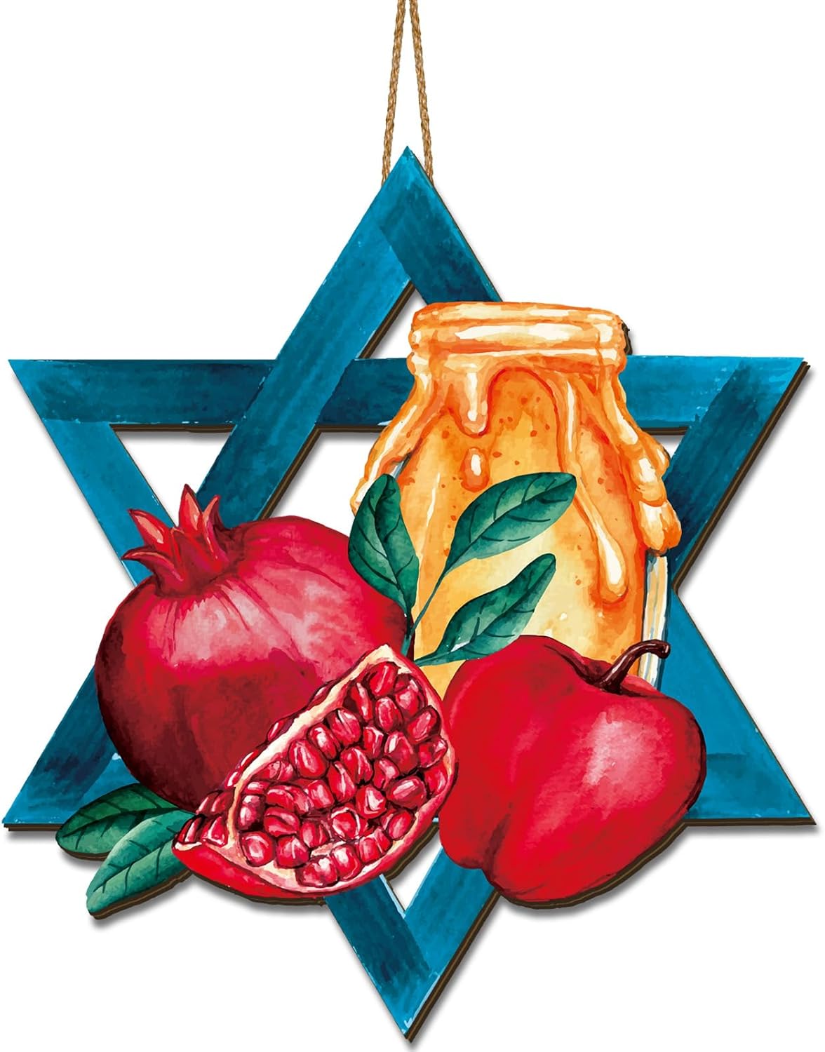 

Wooden Door Sign New Year Decor Holiday Wreath for Home & Party Festive Wall Hanging Thanksgiving and Halloween Decorations 30X27CM