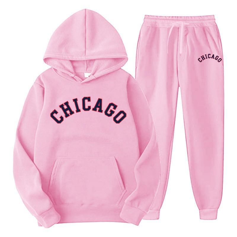 Mens Hooded Tracksuit Set Long Sleeve Sweatshirt Fleece Lined Casual Sportswear