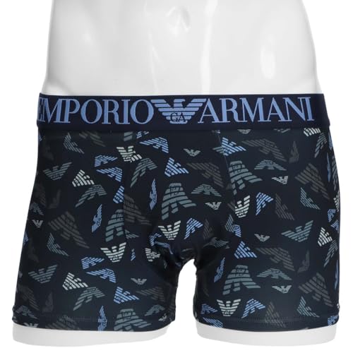 Emporio Armani ALL OVER PRINTED MICROFIBER Boxer Shorts, Front Closure, EU Size, Men's, Brand Name Underwear, 54095350, M (EU Size), Size 16 (Red)