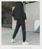 Trendy Unisex Sports Suit: Stand-up Collar Cardigan & Sweatshirt, Ideal for Spring/Autumn, Two-Piece Set, Customizable.