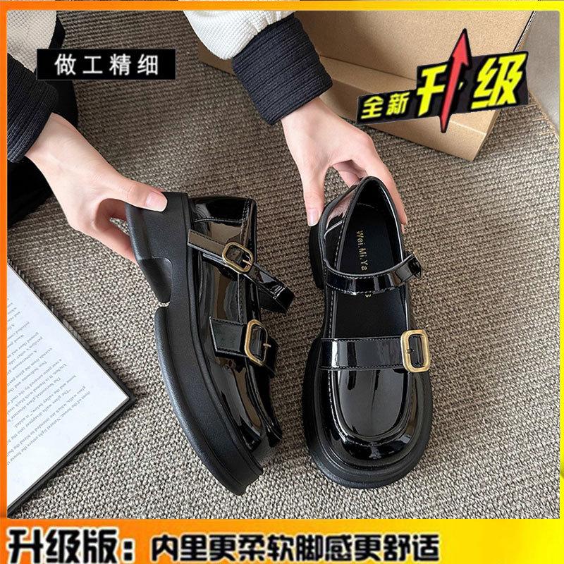 Platform British style small leather shoes women's shoes 2025 spring and summer new retro Mary Jane loafers genuine leather shoes