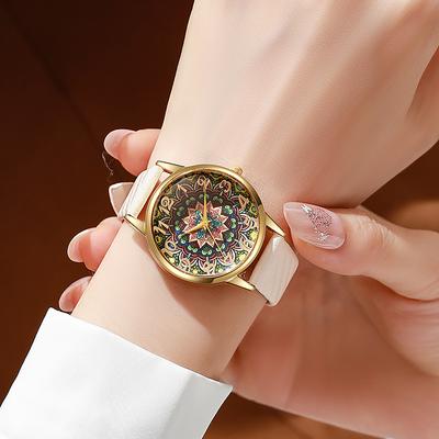 Damskie Modne Zegarki Stylowe Top Design Damskie Zegarki Kwarcowe na Rękę Oryginalne Kwiaty Prezenty dla Kobiet Zegar